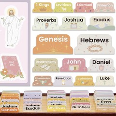 Bible Tabs with Unique Stickers, Laminated Bible Tabs for Women & Men, Christian