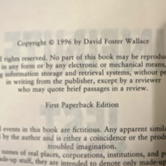 David Foster Wallace Infinite Jest First Paperback Edition First Printing