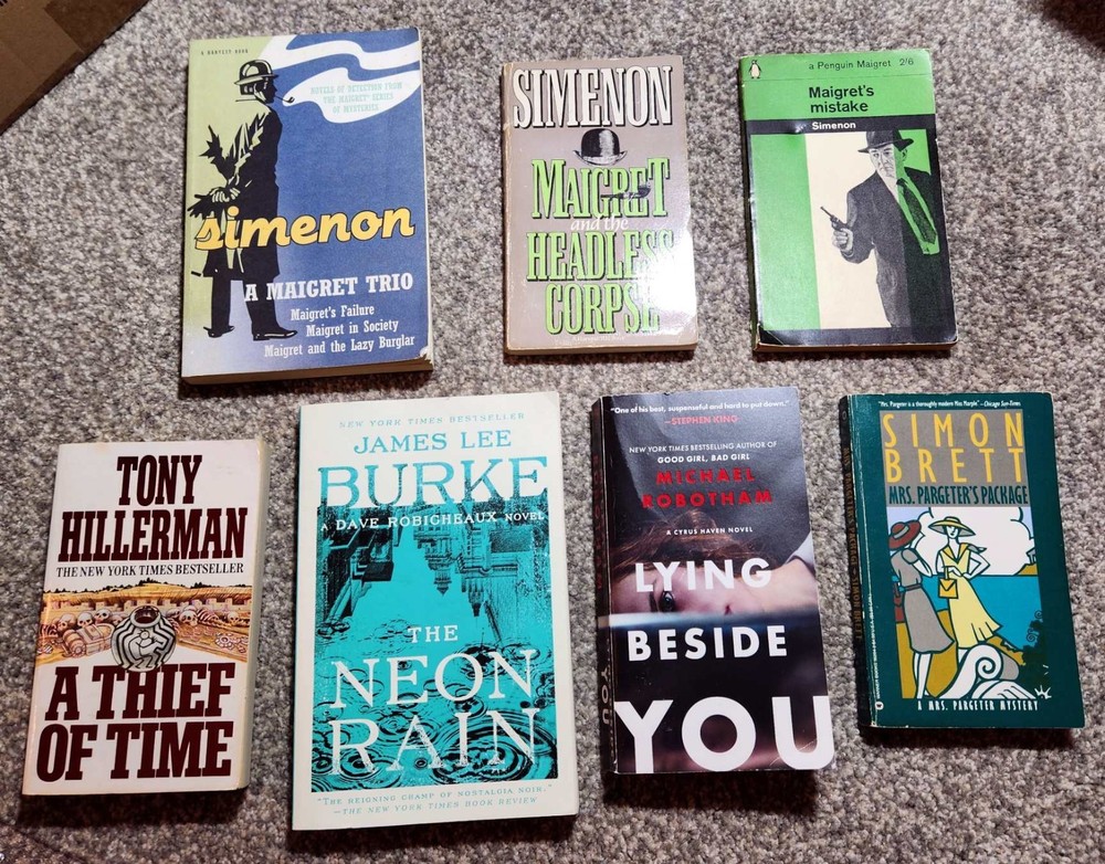 Lot of 9 Detective / Mystery Novels, 5 by Georges Simenon, 4 by Good Authors