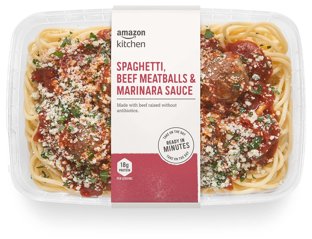 , Spaghetti, Beef Meatballs & Marinara Sauce, Single Serve Meal, 14 Oz