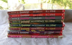 Goosebumps R.L. Stine Lot of 8 PB books Calling All Creeps! Go Eat Worms!