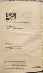 Good News Bible with Deuterocanonicals Apocrypha Today’s English Version 1988 PB