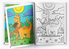 Little Dinosaur Copy Coloring Book For Kids Teal/Turquoise green