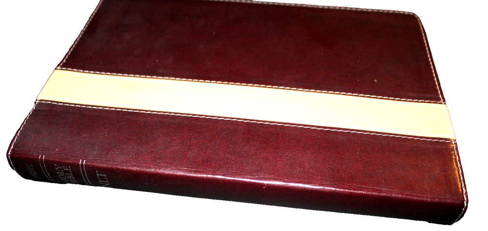 VTG 04 Tyndale Premium Slimline Reference Bible NLT Burgundy Two Tone Duotone