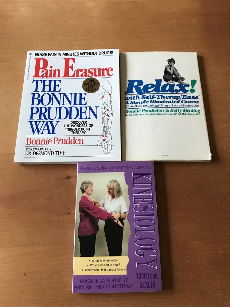 Lot Of 3 Pain/Kinesiology/self Therapy Books, Various Authors – See Photos