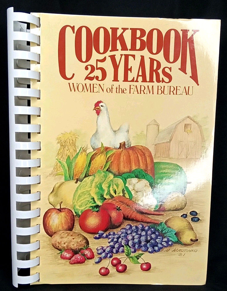 Vintage 1980s Women Of The Farm Bureau Spiral Bound Cookbook 489 Pages Closeout