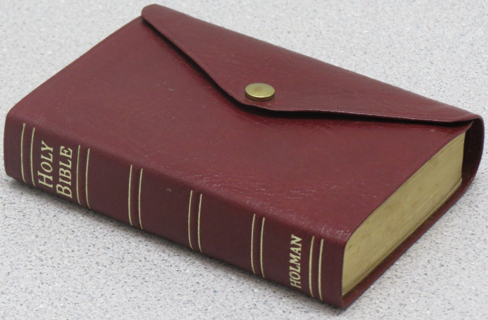 Holy Bible KJV Holman 1989 – Bonded Leather – Button Snap – Burgundy Verse Ref