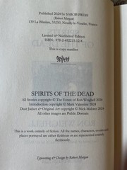 SPIRITS OF THE DEAD (2024) Ron Weighell LIMITED 435 copy NUMBERED Sarob Press HC