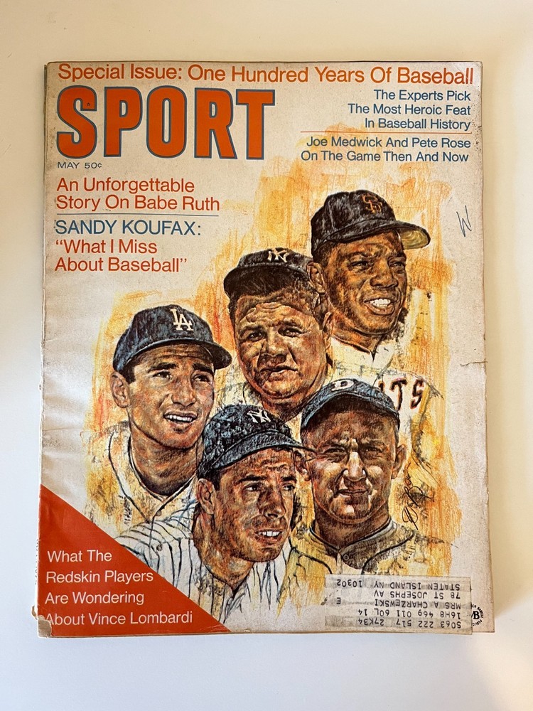 Vintage Sport Magazine May 1969 -Willie Mays Babe Ruth Sandy Koufax Cover