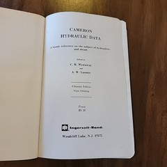 Cameron Hydraulic Data Westaway Loomis 1977 15th Edition Ingersoll-Rand