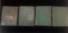 4 Antique Little Leather Library Miniature Books – Green Covers – Early 1900s