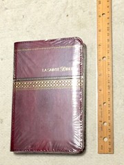 French Bible, La Sainte Bible- Louis Segond 1910 Burgundy Im Leather, Zipper