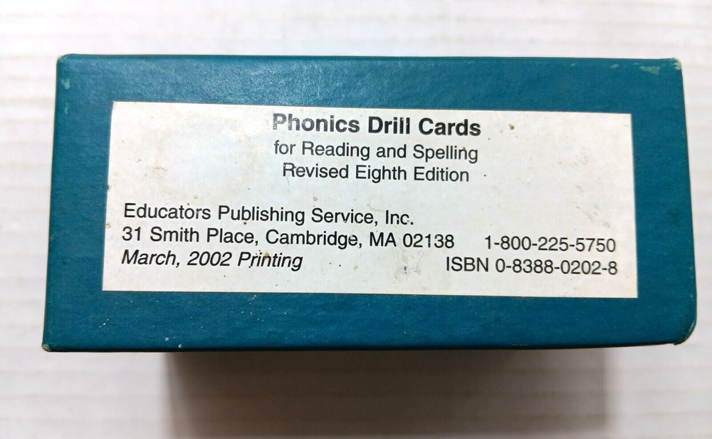 Phonics Drill Cards Teal Green Box 2002 Printing Teach Reading UPC 9780838802021