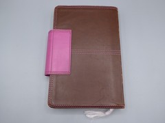 NKJV Ultrathin Reference Bible, Brown/Pink LeatherTouch with Magnetic Flap