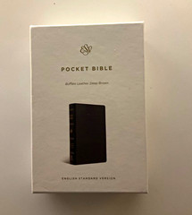 Crossway ESV Pocket Bible Leather Bound Buffalo Leather Deep Brown