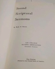 Sound Scriptural Sermon Outlines Number 1 by Wade H. Horton 1973 First Print