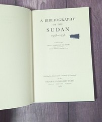A Bibliography of the Sudan 1938-1958 – Abdel Nasri 1962 – Oxford Univ Press