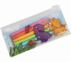 New! Dino-Roar! Coloring & Activity Book with 6 Markers, Pouch, & Stickers