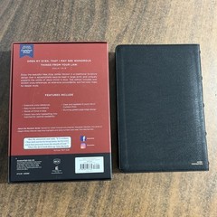 NKJV Large Print Thinline Reference Bible Thumb Indexed – Black LeatherSoft