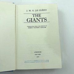 THE GIANTS J.M.G. LeClezio HCDJ First American Edition 1975