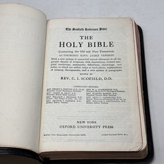 Bible Scofield Reference Edition 1945 KJV Oxford Black Morocco Leather lined