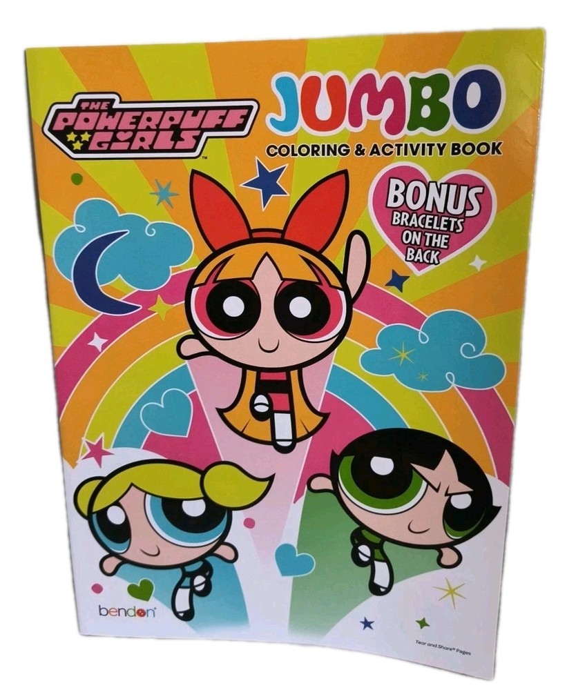 THE POWERPUFF GIRLS JUMBO COLORING AND ACTIVITY BOOK BY BENDON NEW! FREE SHIP!