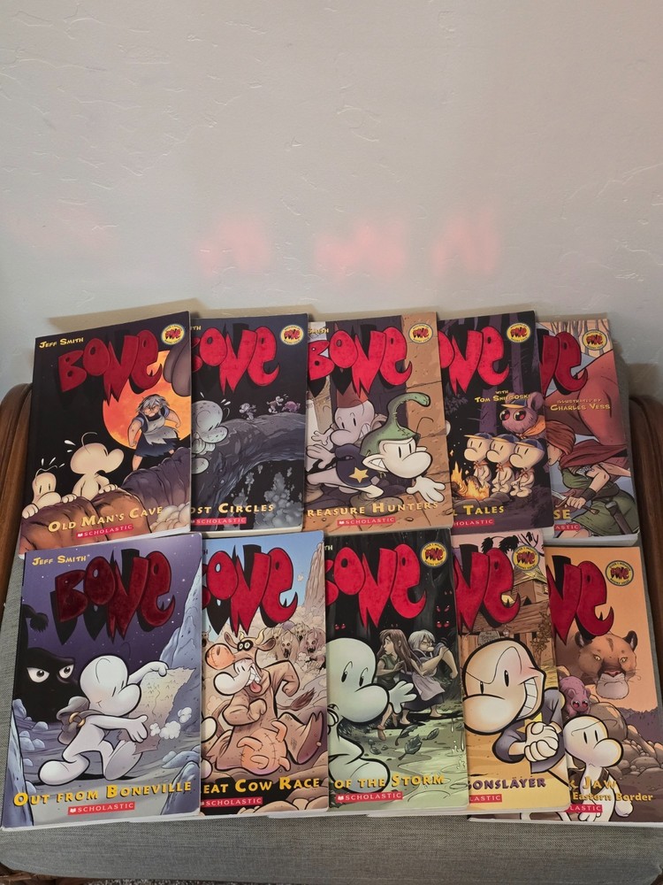 Complete BONE Graphic Novel Set Jeff Smith 1-9 PB Scholastic Set + TT, and Rose