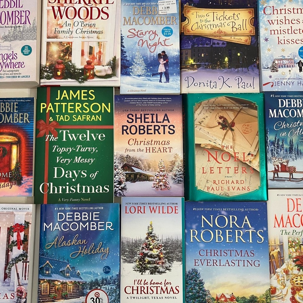 Christmas Novels 10 Book Lot Random Mix HCDJ TPB Holiday Fiction Assorted Titles