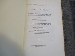 SENATE MANUAL(4) UNITED STATES RULES 1947-57-63-75 -SENATOR JOHN SPARKMAN ESTATE