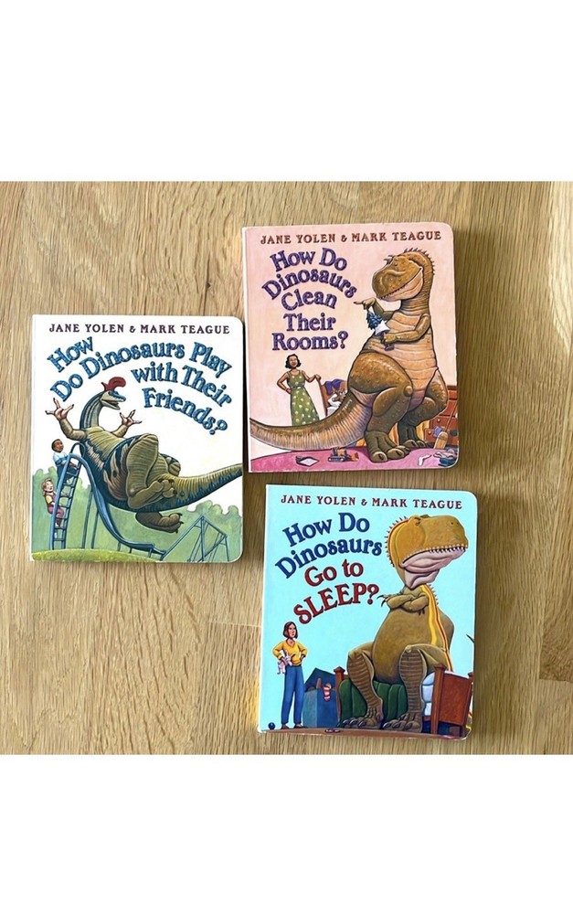 Jane Yolen & Mark Teague How Do Dinosaurs 3-Book Board Book Set Illustrated