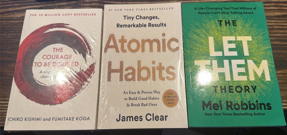 Ichiro Kishimi James Clear Mel Robbins Book Lot Paperback 2020s Self-Help Habits