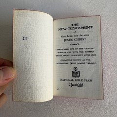 Vintage Pocket New Testament, KJV, Black Leather 4.25” x 2.75” 1968