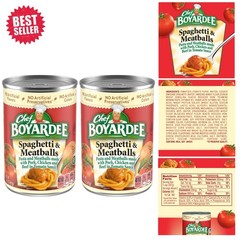 Hearty Spaghetti and Meatballs, 14.5 oz Can – Fast and Nutritious Meals – 2 Pack