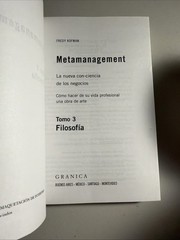 Like New, Metamanagement By F Kofman In Spanish, 2001 Highly Regarded Granica