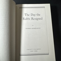 Day the Rabbi Resigned by Harry Kemelman (1992, Hardcover)