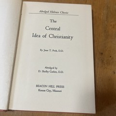 THE CENTRAL IDEA OF CHRISTIANITY Hard Back 1951