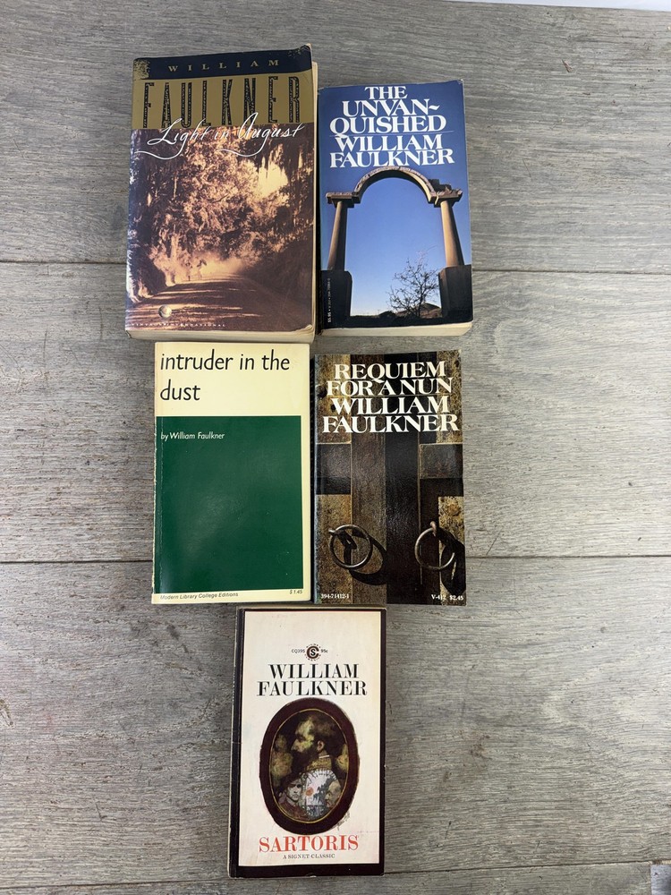 Vintage William Faulkner Lot 5 Light In August Sartoris Unvanquished PB Classics