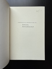Comparative Perspectives on Social Psychology (1971) By Lambert & Weisbrod PB VG