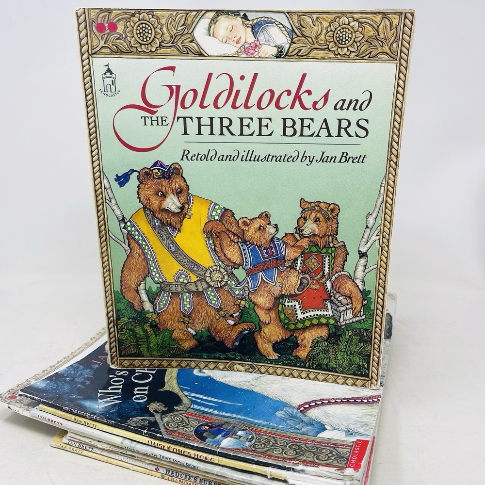 Lot of 9 Jan Brett Scholastic Paperbacks Hat Mitten Hedgie Trouble with Trolls