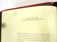 Holy Bible Papal Edition 1952 Leather Bound Book With Box, Please See Photos
