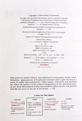 Mark Z. Danielewski. HOUSE OF LEAVES. Pantheon, 2000. 1st/2nd HC/DJ. Signed!