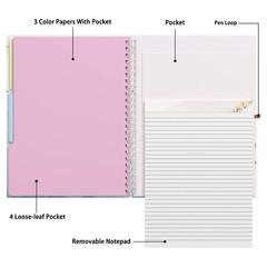 Spiral Clipboard Folio with Refillable Lined Notepad, 14.5 x 9.8 In, Hardcove…