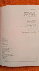 Beynon & Cooper, MANUAL OF EXOTIC PETS, 1994, PB, BSAVA, 312 Pages, ISU Press