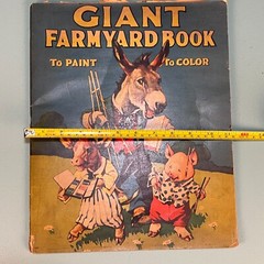 1936 Giant Farmyard Coloring Book – Partially Colored – 14 by 11 inches!
