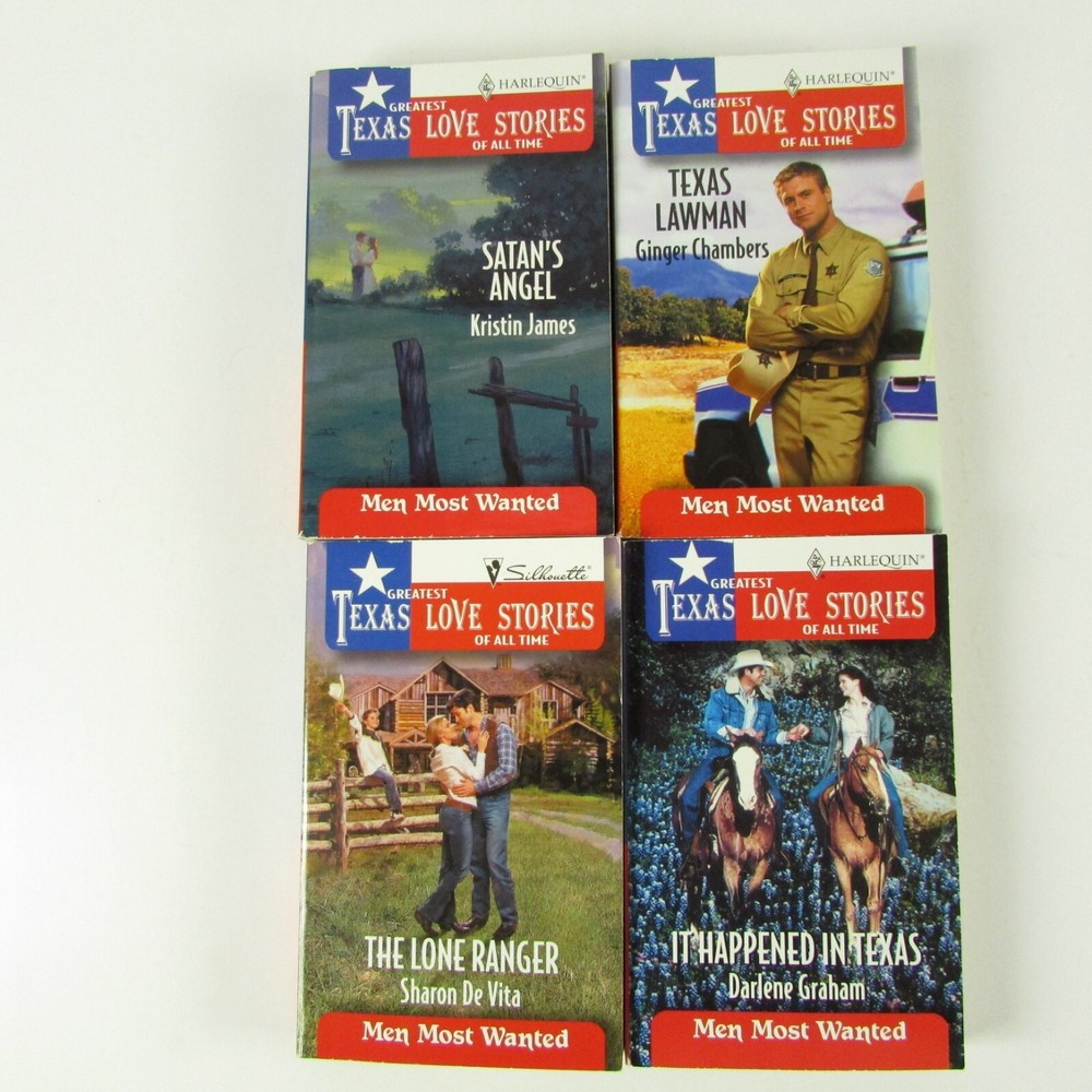 Lot of 4 Vintage Texas Love Stories Men Most Wanted Paperback Books