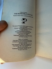 1979 LEE PRESENTS THE INCREDIBLE HULK POCKET BOOK PAPERBACK #2 NICE
