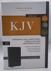 KJV Large Print Single Column Bible Indexed Leatherback By Thomas Nelson