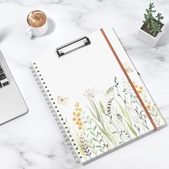 Spiral Clipboard Folio with Refillable Lined Notepad, 14.5 x 9.8 In, Hardcove…