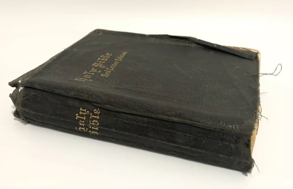 Vintage Holy Bible Red Letter Edition National Bible Press Black Soft Leather