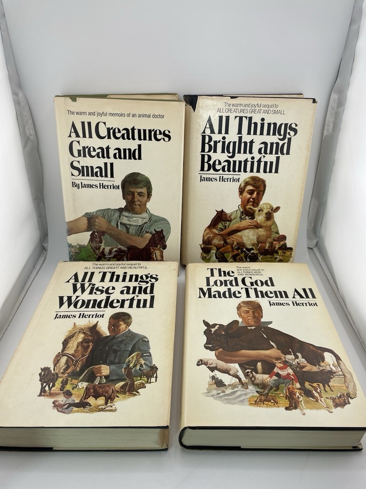 James Herriot Lot Of 4 HC/DJ All Creatures / Things / God Made Them All
